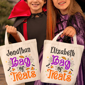 Sac de friandises - Sac fourre-tout personnalisé pour la famille - Cadeau d'Halloween pour enfant