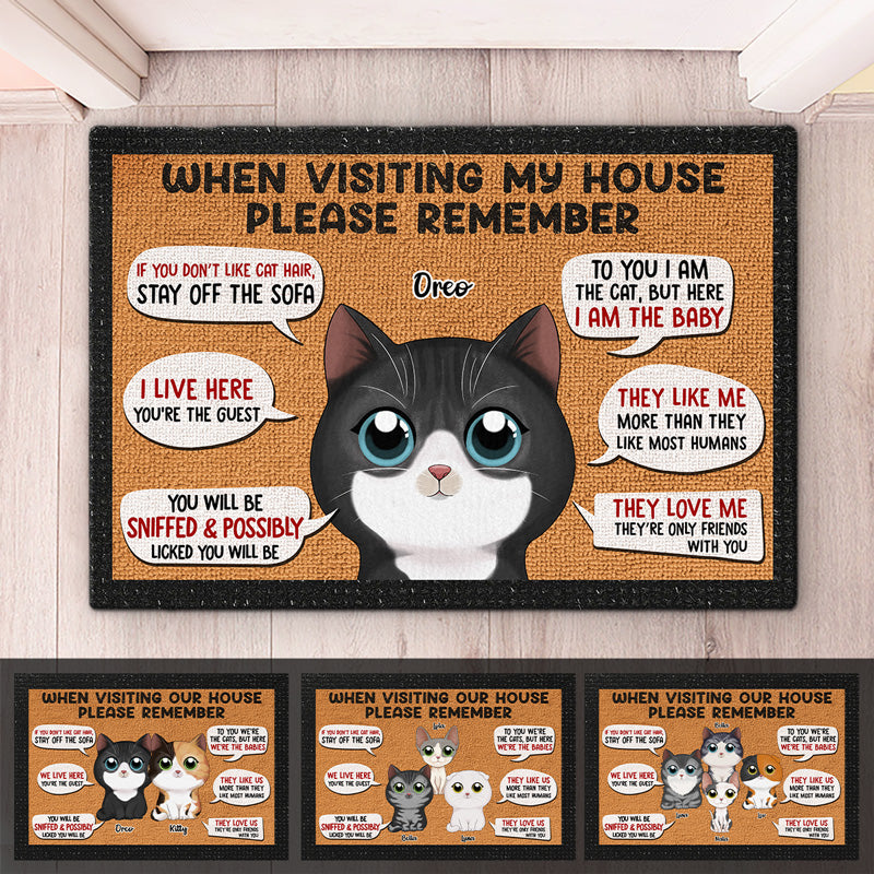 Remember When Visit Our House - Cat Personalized Custom Decorative Mat - Gift For Pet Owners, Pet Lovers