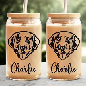 Un chien nous rend la vie meilleure ! Tasse en verre personnalisée pour chien, tasse à café glacé ! Cadeau pour les propriétaires et les amoureux des animaux.