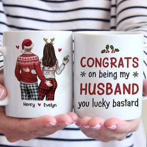 Économisons un voyage au Père Noël ! Mug personnalisé pour couple ! Cadeau de Noël pour mari et femme, anniversaire