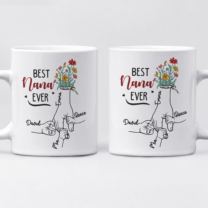 Meilleure grand-mère de tous les temps - Mug personnalisé pour la famille - Cadeau d'anniversaire pour maman et grand-mère