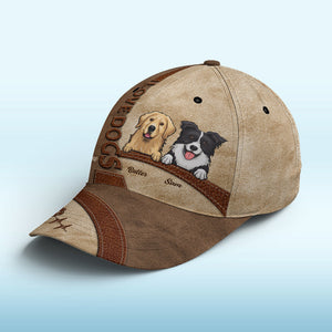 Le bonheur est un chiot rose chaleureux – Bonnet personnalisé pour chien, casquette classique à imprimé intégral – Nouveauté, cadeau pour les propriétaires et les amoureux des animaux