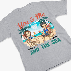 Toi, moi et la mer - T-shirt unisexe personnalisé, sweat à capuche, sweat-shirt - Vacances d'été, cadeau pour mari et femme, anniversaire