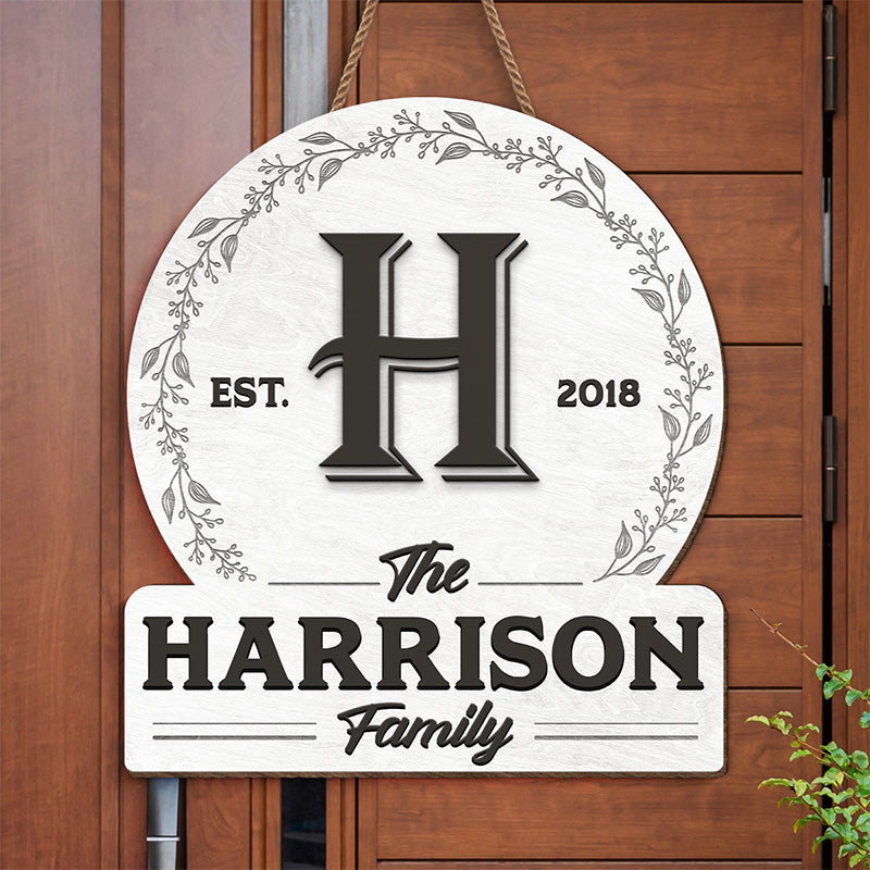 Home Sweet Home - Panneau rond en bois personnalisé pour la décoration de la maison - Cadeau de pendaison de crémaillère pour les membres de la famille