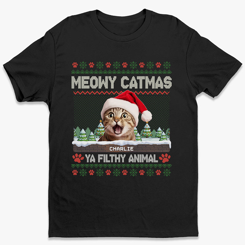 T-shirt, sweat à capuche et sweat-shirt unisexe personnalisé avec photo « Pattes parfaites pour Noël » pour chiens et chats - Cadeau de Noël pour propriétaires et amoureux des animaux