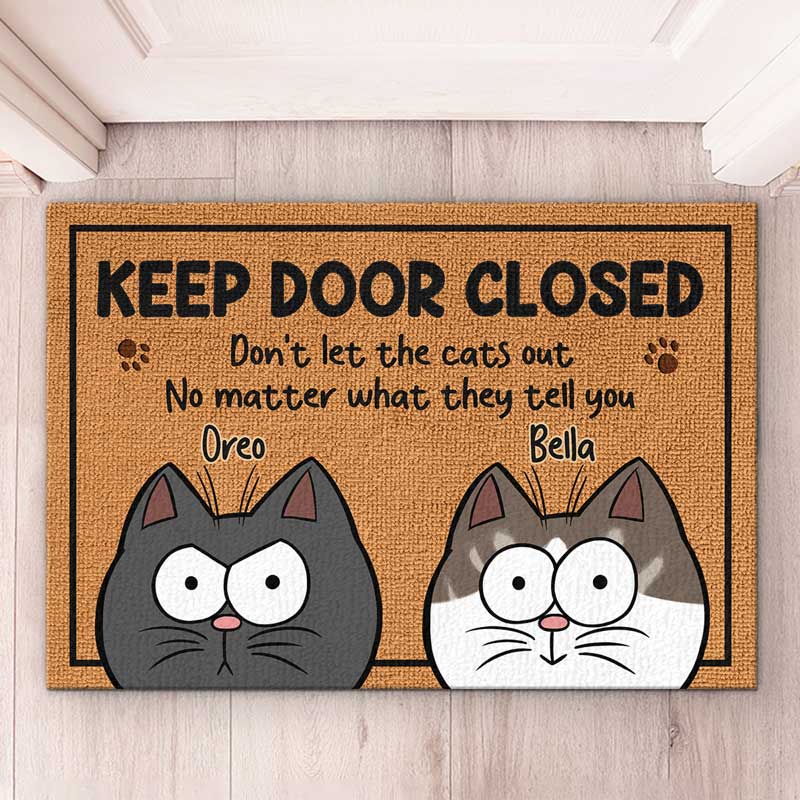 Vous devez demander la permission aux chats - Tapis décoratif personnalisé pour chat - Cadeau de pendaison de crémaillère pour les propriétaires et les amoureux des animaux