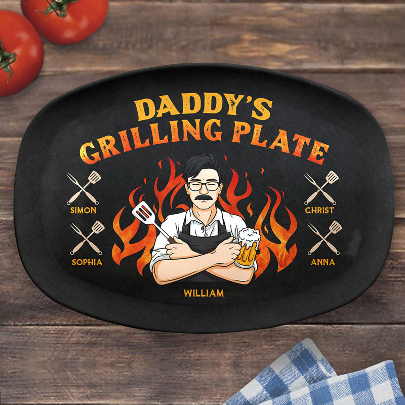 My Dad Loves Cooking For Me - Family Personalized Custom Platter - Father's Day, Birthday Gift For Dad