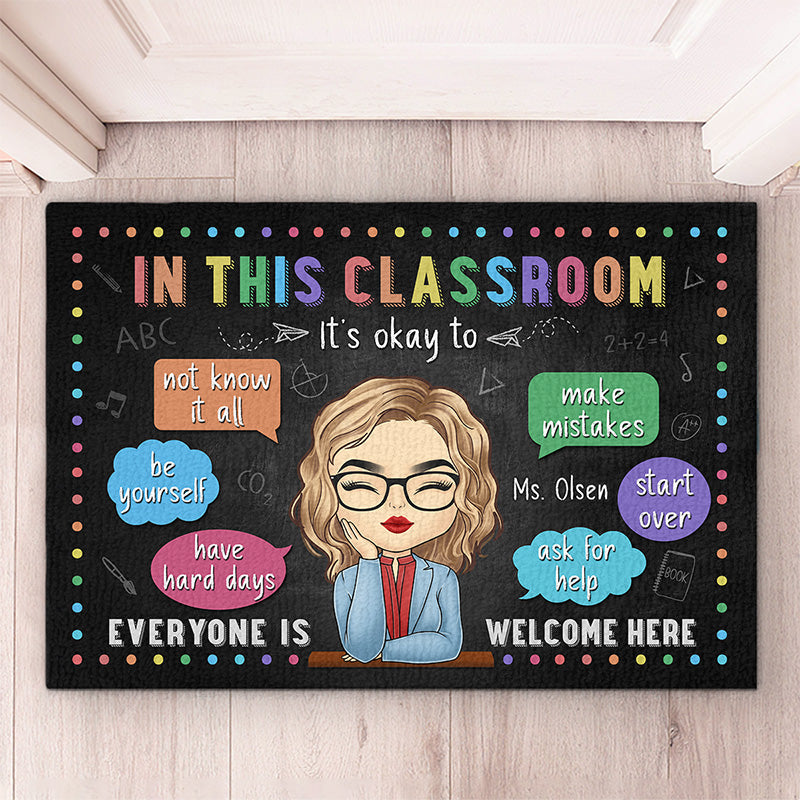 C'est normal de ne pas tout savoir - Tapis décoratif personnalisé pour la maison - Cadeau de pendaison de crémaillère pour l'enseignant, retour à l'école