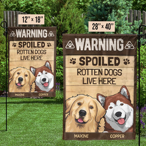 Attention, chien vit ici ! Drapeau personnalisé pour chien ! Cadeau pour amoureux des animaux.