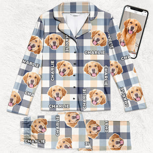 Pyjama personnalisé avec photo de carlins et de bisous - Cadeau de Noël pour les propriétaires et les amoureux des animaux