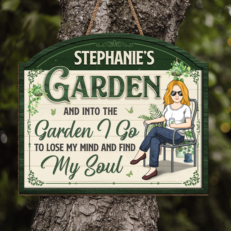 Jardin, où je trouve mon âme - Panneau en bois personnalisé pour décoration d'intérieur - Cadeau de pendaison de crémaillère pour les amateurs de jardinage