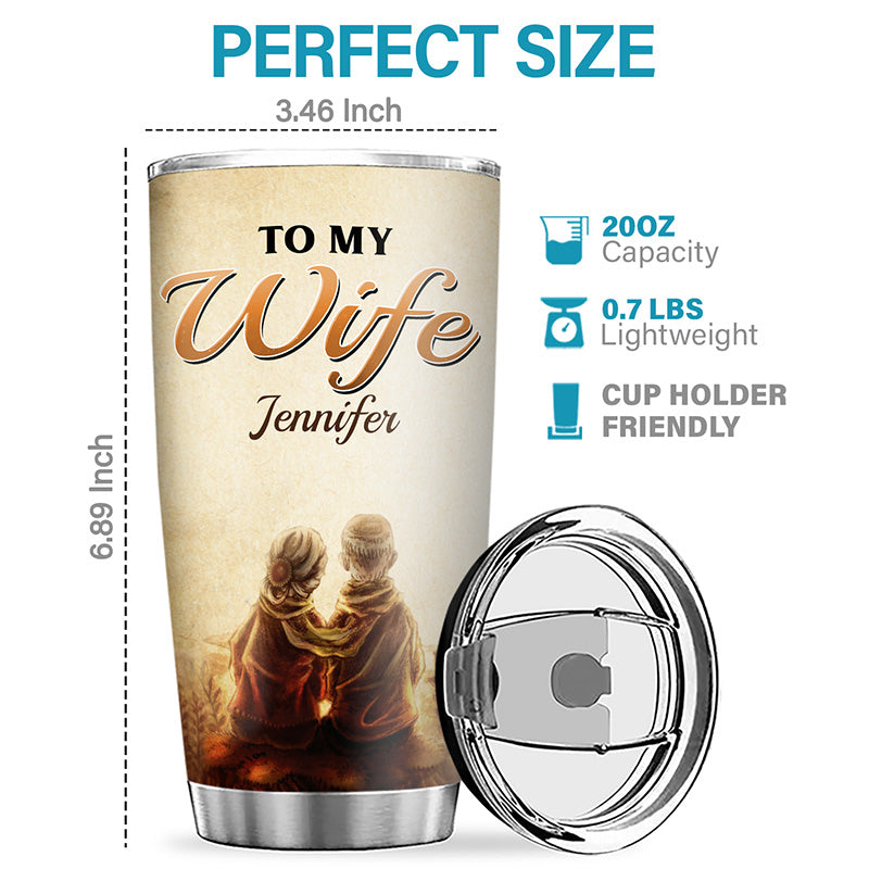 Love You Forever & Always - Couple Personalized Custom Tumbler - Gift For Husband Wife, Anniversary