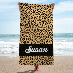 The Playful Pattern - Bestie Personalized Custom Beach Towel - Gift For Best Friends, BFF, Sisters