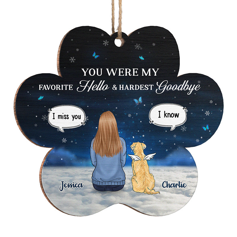 Votre amour inconditionnel et vos pattes joueuses - Ornement commémoratif personnalisé - En forme de fleur en bois - Cadeau de Noël, cadeau de condoléances pour les propriétaires d'animaux et les amoureux des animaux