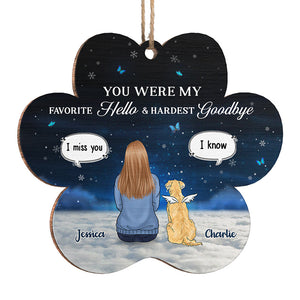 Votre amour inconditionnel et vos pattes joueuses - Ornement commémoratif personnalisé - En forme de fleur en bois - Cadeau de Noël, cadeau de condoléances pour les propriétaires d'animaux et les amoureux des animaux