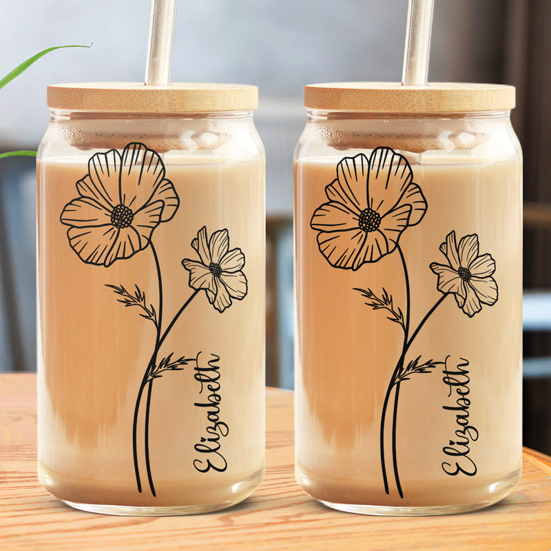Là où les fleurs fleurissent, l'espoir aussi - Tasse en verre personnalisée, tasse à café glacé - Cadeau d'anniversaire, cadeau pour vous-même