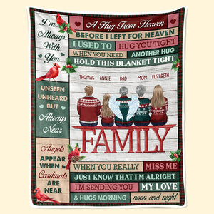 Câlins du ciel - Couverture commémorative personnalisée - Cadeau de Noël, cadeau de condoléances pour les membres de la famille