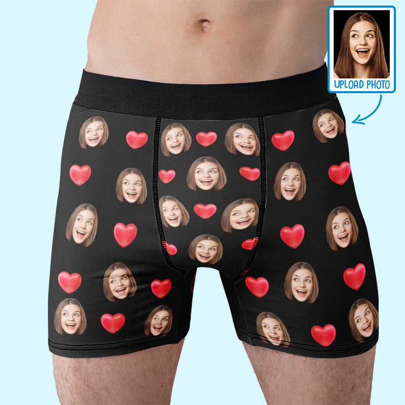 Photo personnalisée « Cela m'appartient », ma chérie ! Boxer personnalisé humoristique, boxer pour homme ! Cadeau d'anniversaire pour petit ami, mari, anniversaire