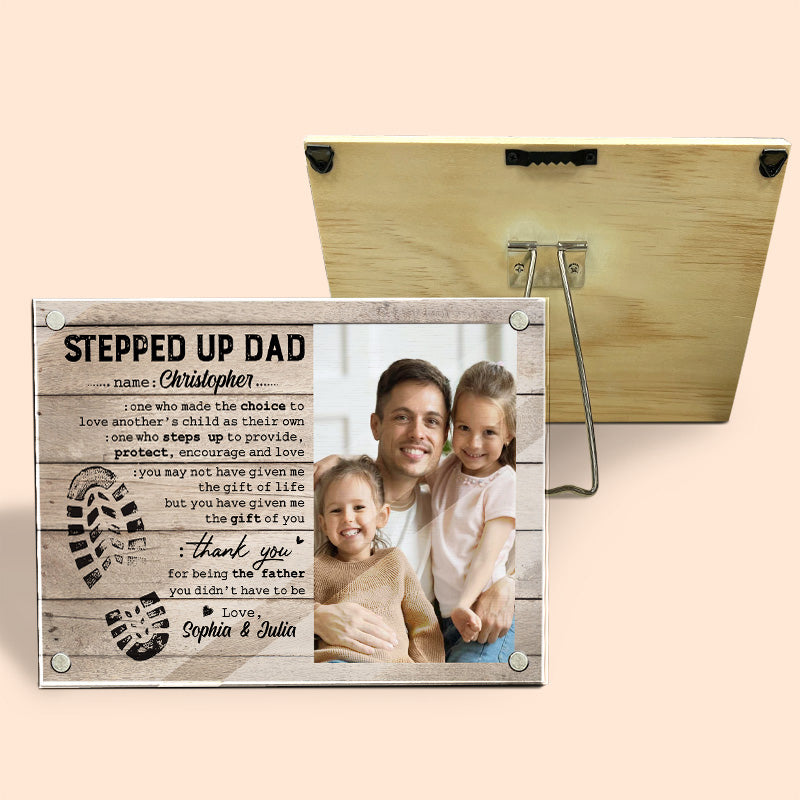 Merci Papa, tu as progressé ! Cadre photo magnétique personnalisé en acrylique pour la famille ! Cadeau pour la fête des pères et l'anniversaire de papa