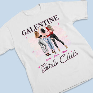 Galentine Girls Club - T-shirt, sweat à capuche et sweat-shirt unisexe personnalisé Bestie - Cadeau de Saint-Valentin pour meilleures amies, meilleures amies, sœurs