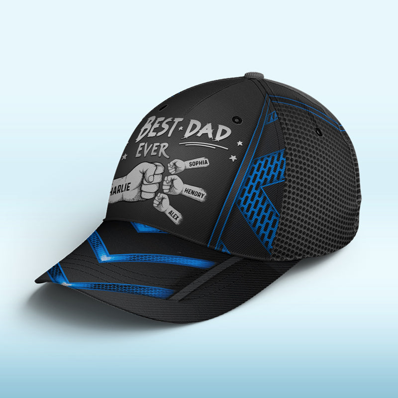 Meilleur papa de tous les temps - Casquette personnalisée familiale, casquette classique à imprimé intégral - Cadeau de fête des pères, d'anniversaire pour papa, grand-père