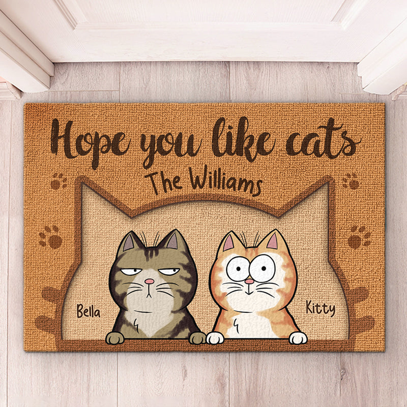 Gardez votre calme et aimez les chats ! Tapis décoratif personnalisé pour chat ! Cadeau pour les propriétaires et les amoureux des animaux.