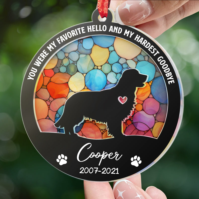 Tu nous manqueras pour le reste de notre vie - Ornement attrape-soleil personnalisé commémoratif - Forme ronde en acrylique - Cadeau de condoléances pour les propriétaires d'animaux de compagnie, les amoureux des animaux