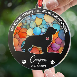 Tu nous manqueras pour le reste de notre vie - Ornement attrape-soleil personnalisé commémoratif - Forme ronde en acrylique - Cadeau de condoléances pour les propriétaires d'animaux de compagnie, les amoureux des animaux