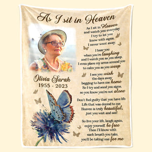 J'essaie de vous le faire savoir avec des panneaux - Couverture commémorative personnalisée - Télécharger une image, cadeau de condoléances, cadeau de Noël pour les membres de la famille