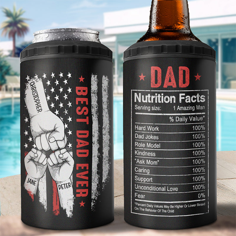 Meilleur cadeau bonus pour papa - Gobelet isotherme 4 en 1 personnalisé pour la famille - Cadeau d'anniversaire pour papa