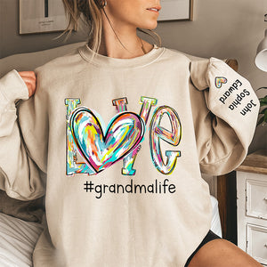 Grand-mère rend Noël spécial - Sweat-shirt unisexe personnalisé avec motif sur la manche - Cadeau de Noël pour maman et grand-mère