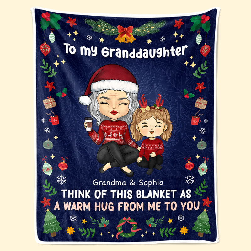 À ma petite-fille adorée - Couverture familiale personnalisée - Cadeau de Noël de maman, grand-mère