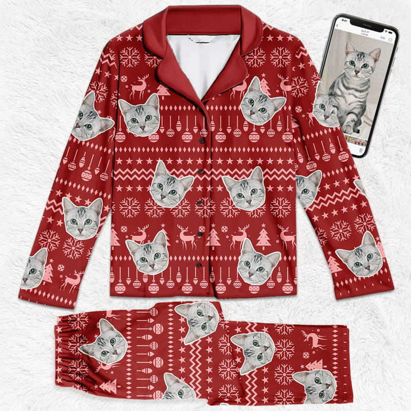 Pyjama personnalisé avec photo pour chien et chat - Cadeau de Noël pour les propriétaires et les amoureux des animaux