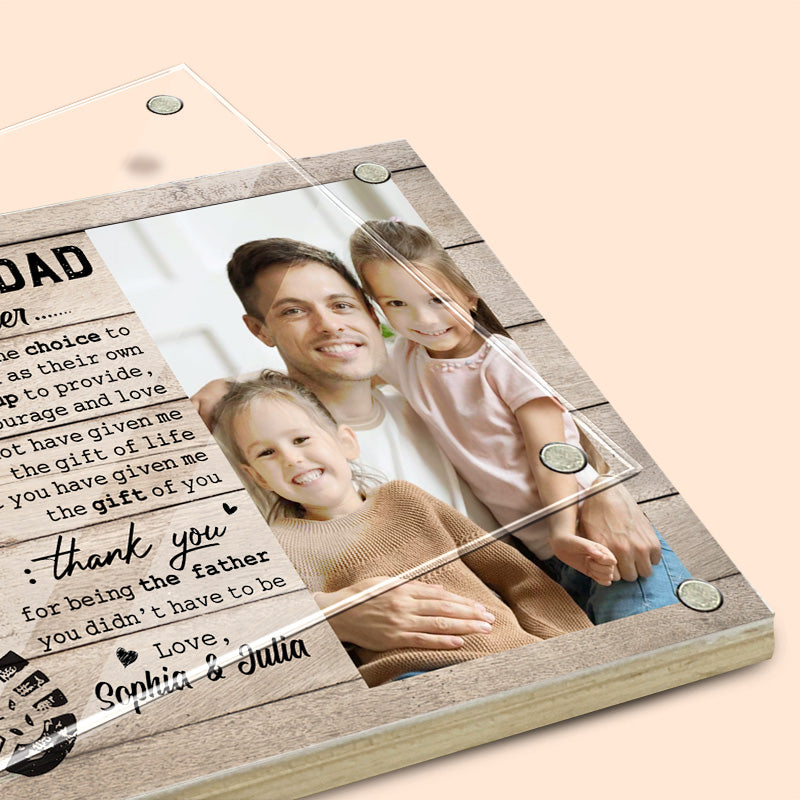 Merci Papa, tu as progressé ! Cadre photo magnétique personnalisé en acrylique pour la famille ! Cadeau pour la fête des pères et l'anniversaire de papa