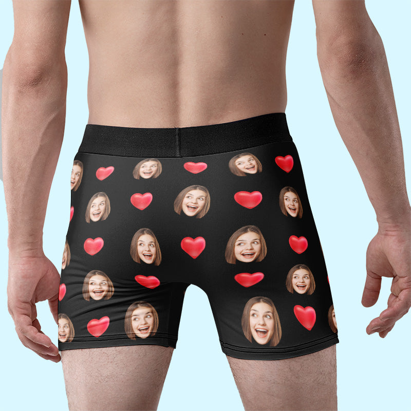 Photo personnalisée « Cela m'appartient », ma chérie ! Boxer personnalisé humoristique, boxer pour homme ! Cadeau d'anniversaire pour petit ami, mari, anniversaire