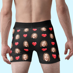 Photo personnalisée « Cela m'appartient », ma chérie ! Boxer personnalisé humoristique, boxer pour homme ! Cadeau d'anniversaire pour petit ami, mari, anniversaire