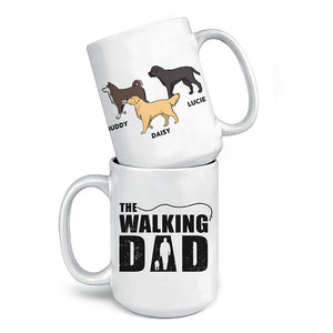 Mug personnalisé « The Walking Dad » avec chien – Cadeau pour les propriétaires et les amoureux des animaux