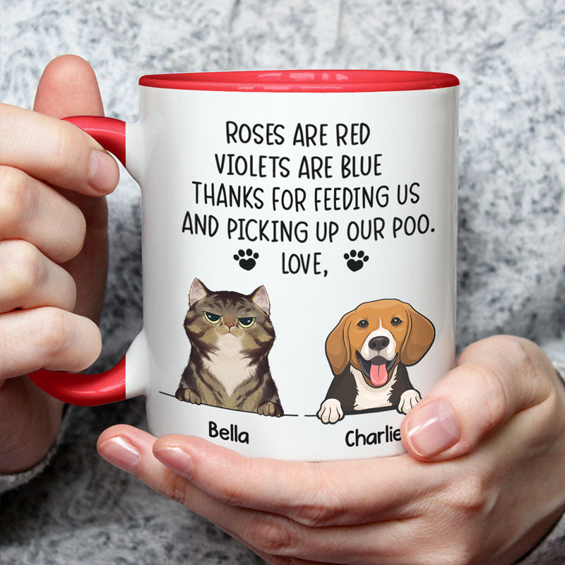 Merci de toujours me nourrir - Tasse personnalisée pour chien et chat - Cadeau de Noël pour les propriétaires et les amoureux des animaux