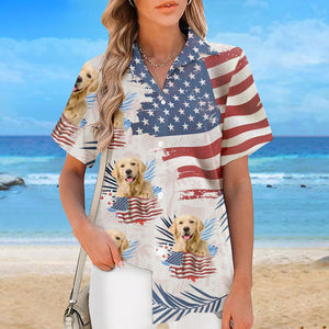 T-shirt hawaïen tropical patriotique unisexe personnalisé pour chien et chat : « L'été est un état d'esprit » - Cadeau pour les vacances d'été, pour les propriétaires d'animaux et les amoureux des animaux.