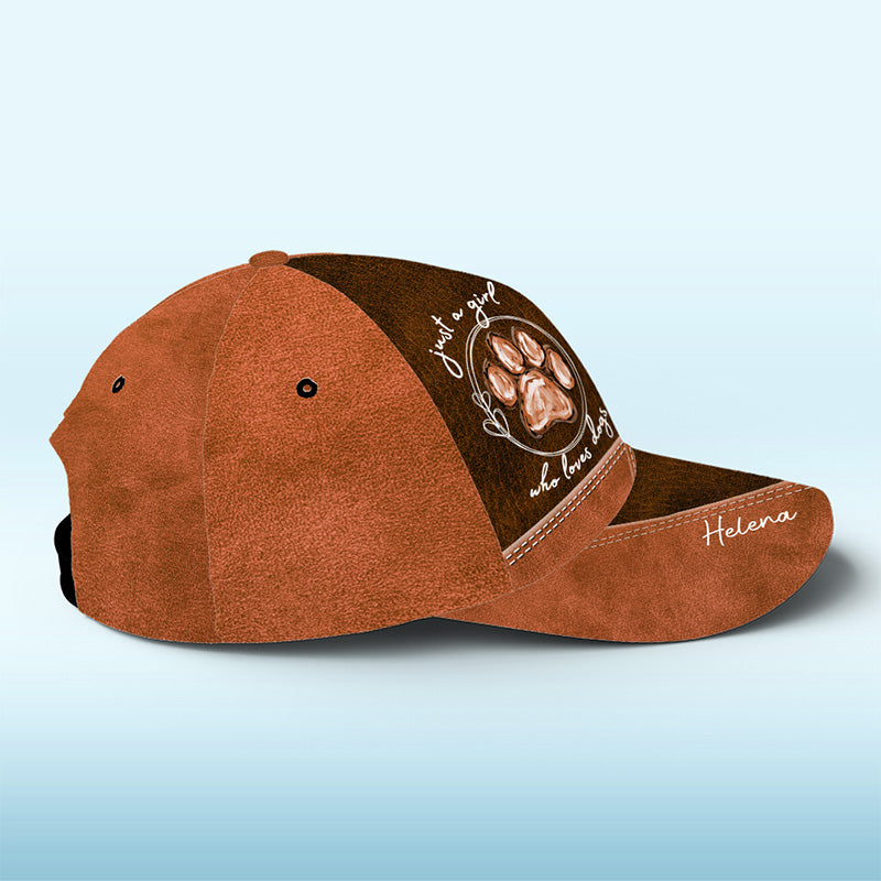 Juste une fille qui aime les animaux - Casquette personnalisée pour chien et chat, casquette classique à imprimé intégral - Cadeau pour les propriétaires et les amoureux des animaux