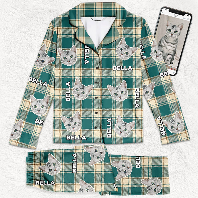 Pyjama personnalisé avec photo de carlins et de bisous - Cadeau de Noël pour les propriétaires et les amoureux des animaux