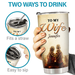 Love You Forever & Always - Couple Personalized Custom Tumbler - Gift For Husband Wife, Anniversary