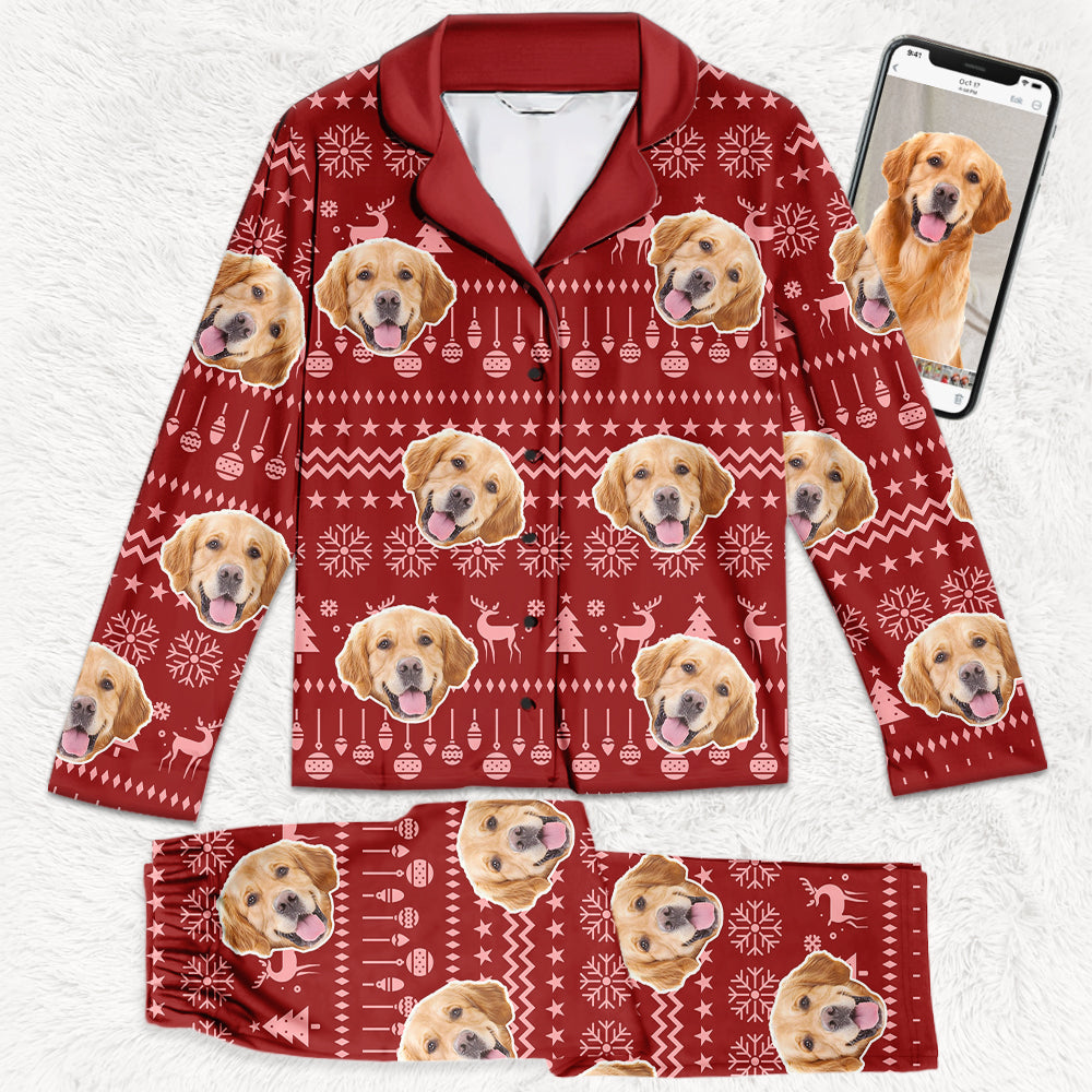 Pyjama personnalisé avec photo pour chien et chat - Cadeau de Noël pour les propriétaires et les amoureux des animaux