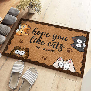 J'espère que vous aimez le chat - Tapis décoratif personnalisé pour chat - Cadeau pour les propriétaires d'animaux et les amoureux des animaux
