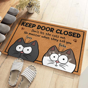 Vous devez demander la permission aux chats - Tapis décoratif personnalisé pour chat - Cadeau de pendaison de crémaillère pour les propriétaires et les amoureux des animaux