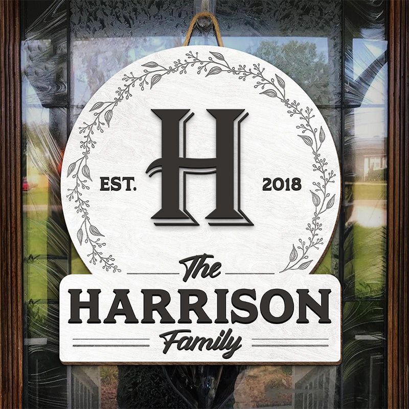 Home Sweet Home - Panneau rond en bois personnalisé pour la décoration de la maison - Cadeau de pendaison de crémaillère pour les membres de la famille