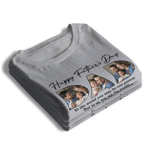 Photo personnalisée « Tu es notre monde » - T-shirt unisexe personnalisé, sweat à capuche, sweat-shirt - Cadeau de fête des pères et d'anniversaire pour papa