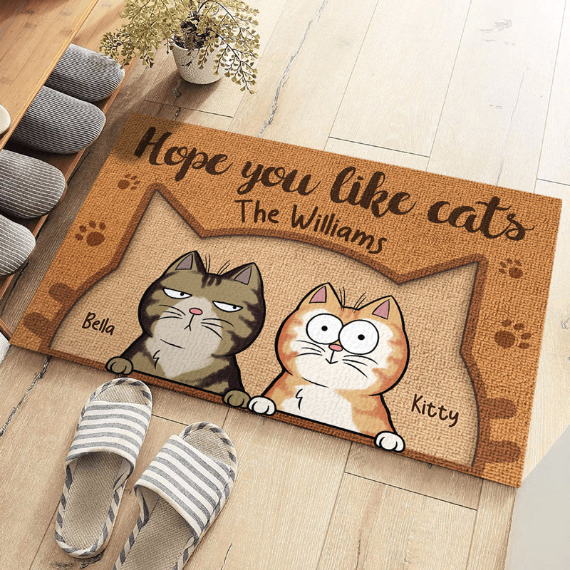 Gardez votre calme et aimez les chats ! Tapis décoratif personnalisé pour chat ! Cadeau pour les propriétaires et les amoureux des animaux.