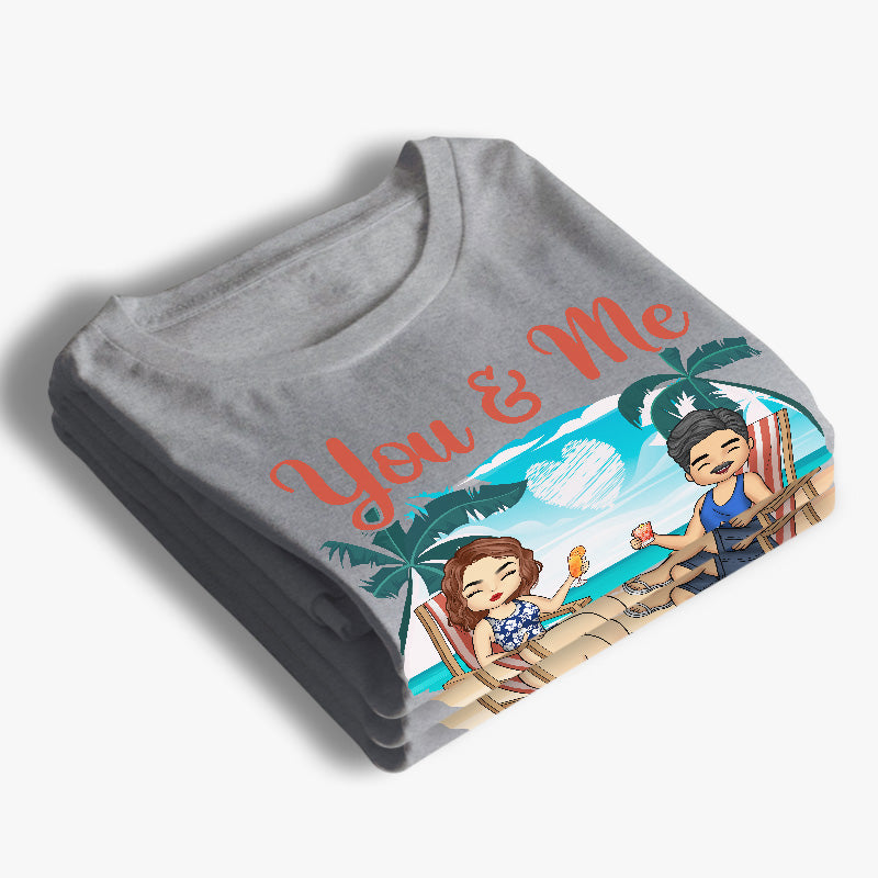 Toi, moi et la mer - T-shirt unisexe personnalisé, sweat à capuche, sweat-shirt - Vacances d'été, cadeau pour mari et femme, anniversaire