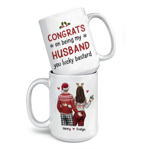 Économisons un voyage au Père Noël ! Mug personnalisé pour couple ! Cadeau de Noël pour mari et femme, anniversaire